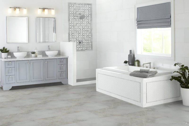bathroom remodel cavalier gray porcelain tile