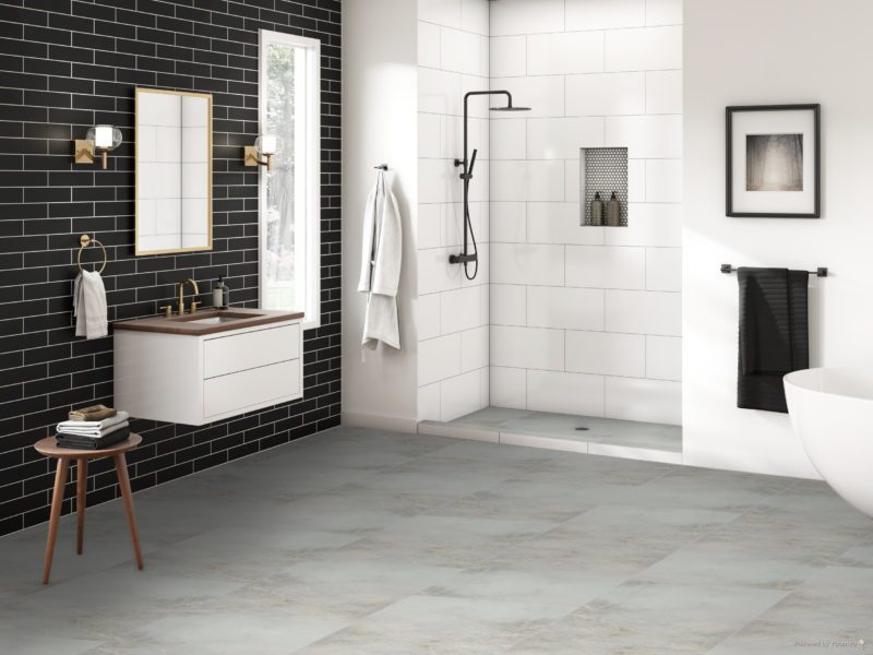 Best bathroom remodel cavalier gray porcelain tile