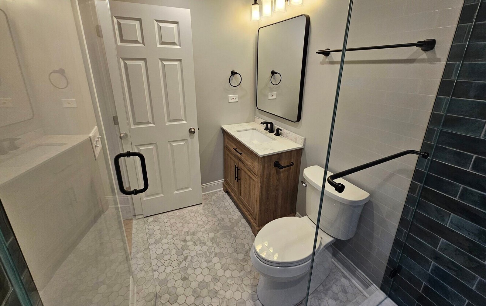 Wicker Park bathroom lighting upgrade